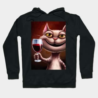 Cat with Wine Hoodie